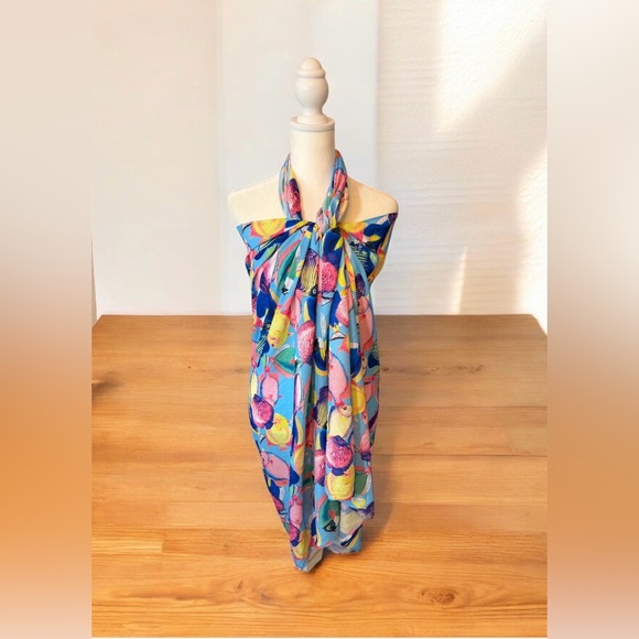 NEW Show Me Your Mumu Kiran Sarong Fish Print Scarf Long Cover-Up
